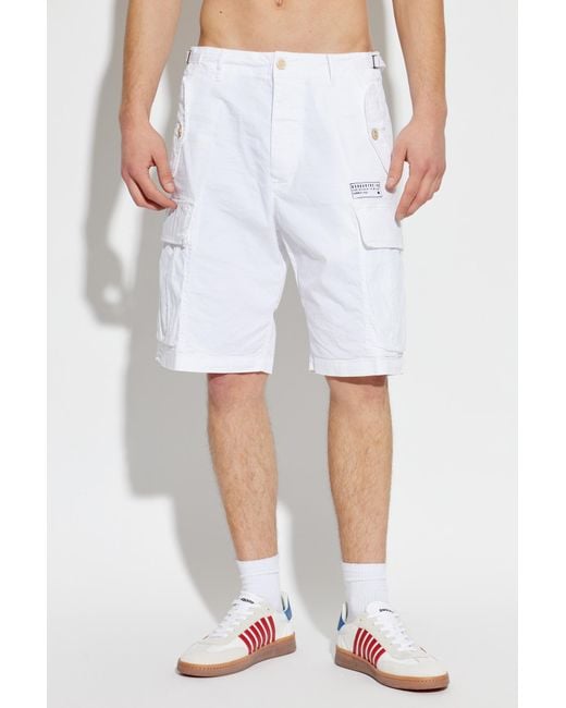 DSquared² White Light Utility Kawaii Shorts for men