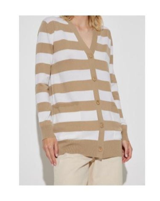 Max Mara White Fiemme Striped Cardigan
