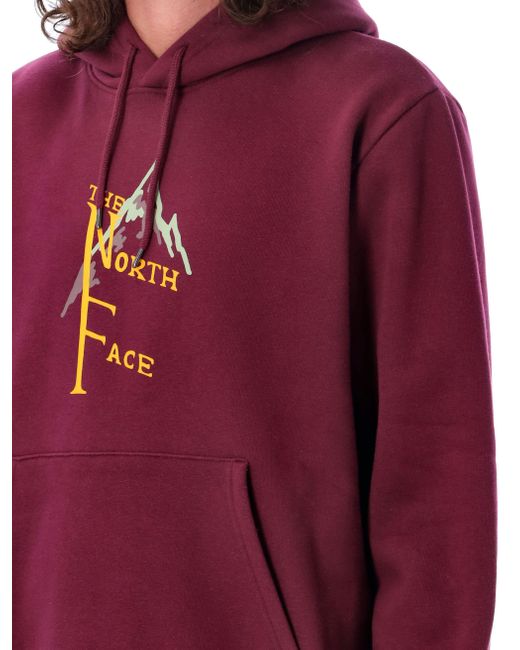 The North Face Red Logo Printed Drawstring Hoodie for men