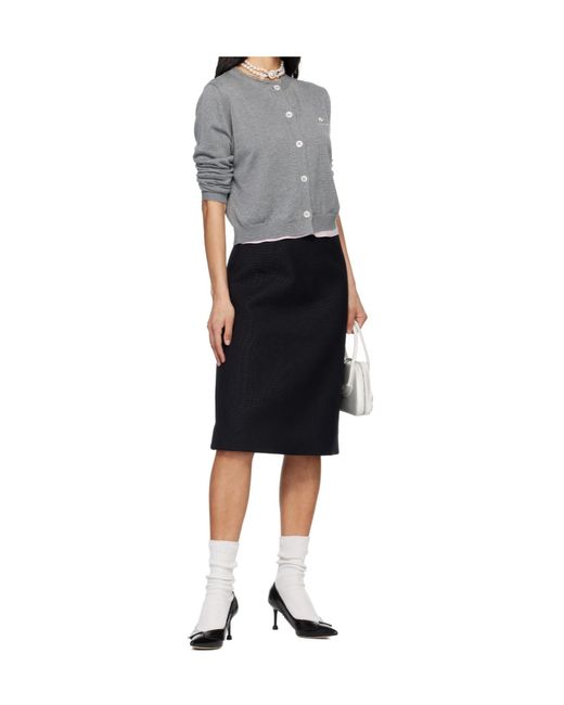 ShuShu/Tong Black A-Line Midi Skirt
