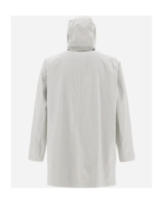 Herno White Long-Sleeved Parka Coat for men