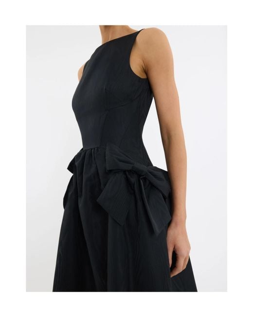 Rebecca Vallance Black Bow Narcissa Midi Dress