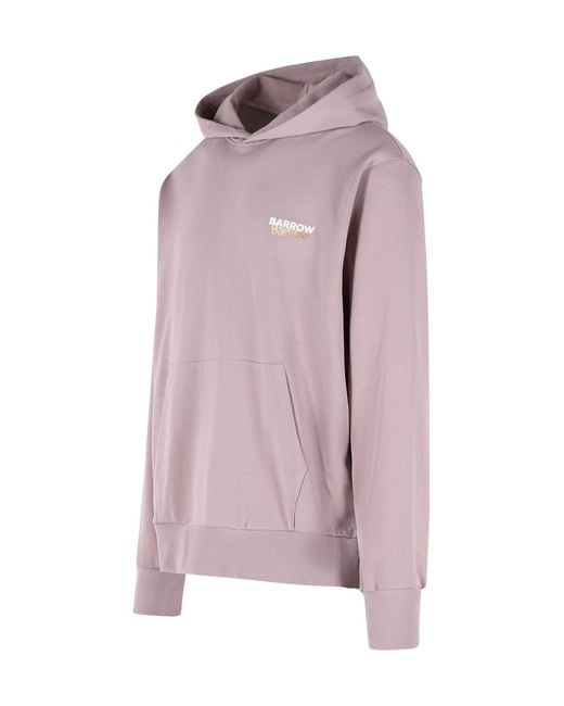 Barrow Pink Teddy-Bear Printed Hoodie for men