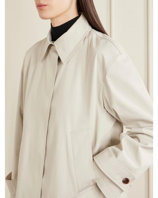 Theory White Single Hidden Button Trench Coat