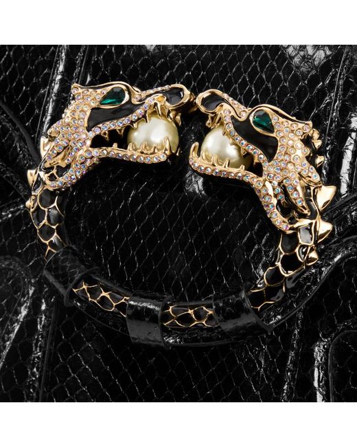 Gucci Black Python Evening Shoulder Bag
