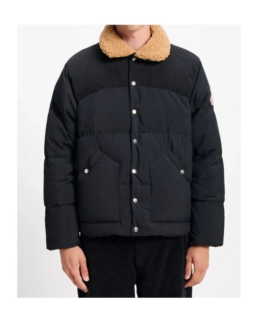Pyrenex Black Lapel Long-Sleeved Down Jacket for men