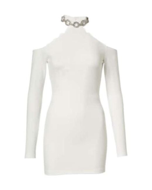 David Koma White Bridal Crystal-Embellished Minidress