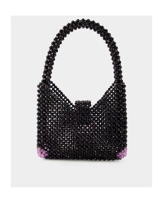 Germanier Black Beaded Hobo Shoulder Bag