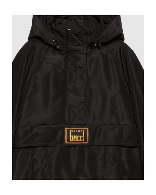 Gucci Black Glitter-Logo Hooded Jacket