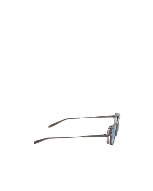 Akoni Blue Atlantis Geometric-Frame Sunglasses for men