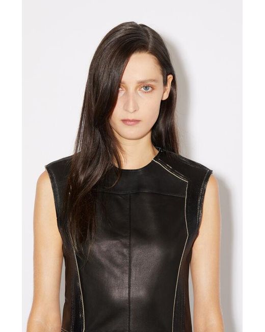 Acne Black Sleeveless Leather Minidress