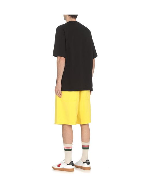 DSquared² Yellow Logo Shorts for men