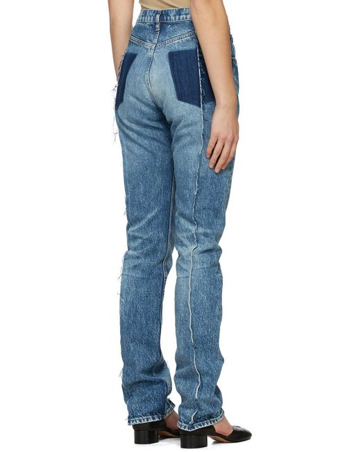 Maison Margiela Blue Spliced Trim Jeans