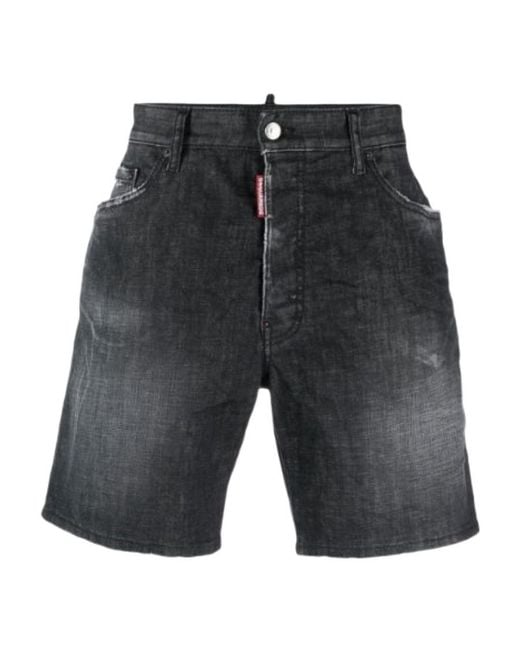 DSquared² Gray Marine Denim Shorts for men