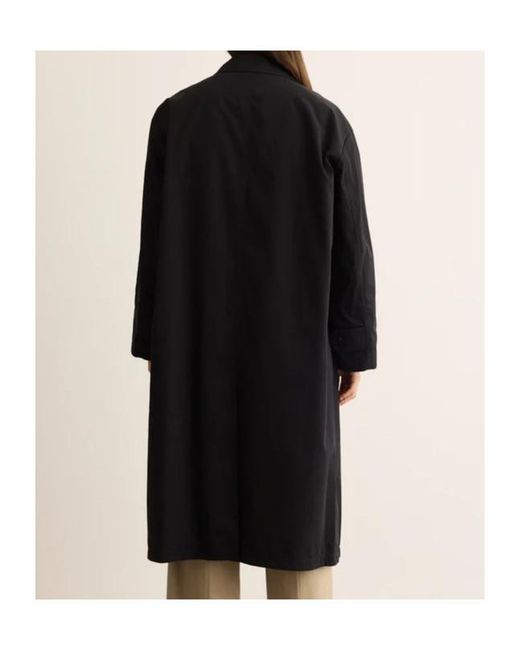 DUNST Black Collared Long-Sleeved Trench Coat for men