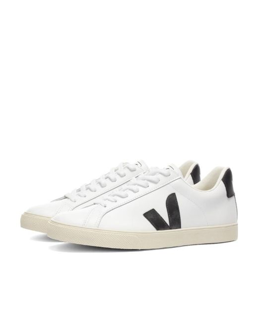 Veja White Esplar Two-Tone Leather Sneakers for men