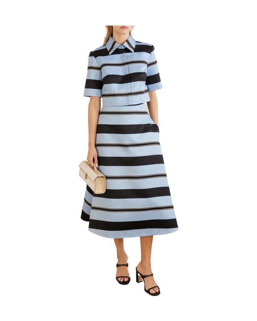 Emilia Wickstead Blue Striped Twill Shirt