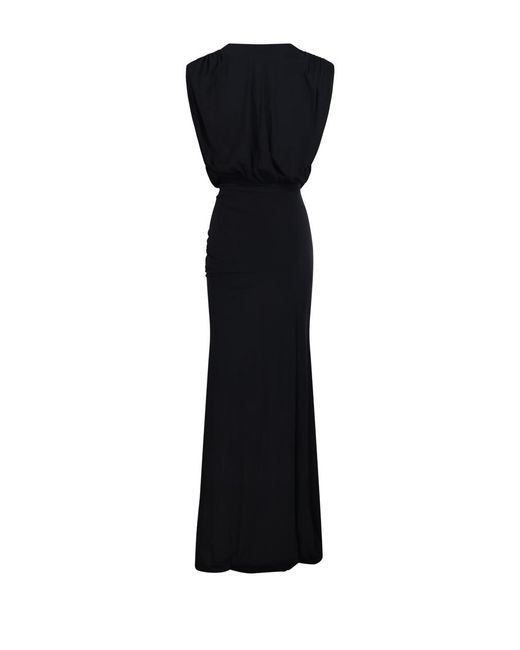 Amazuìn Black Meghan Draped Maxi Dress