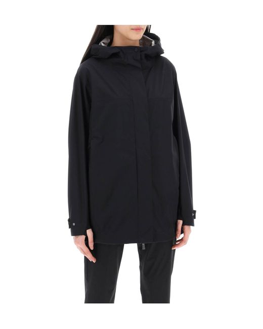 Herno Blue Straight Hem Hooded Jacket