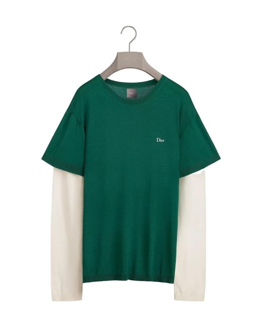 Dior Green Long-Sleeved T-Shirt for men