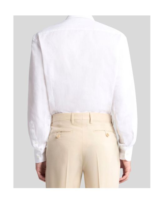 Etro White Jacquard Button-Up Shirt for men