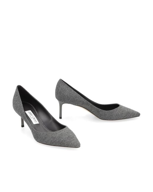Jimmy Choo Gray Romy 60 Pointed Toe Pumps