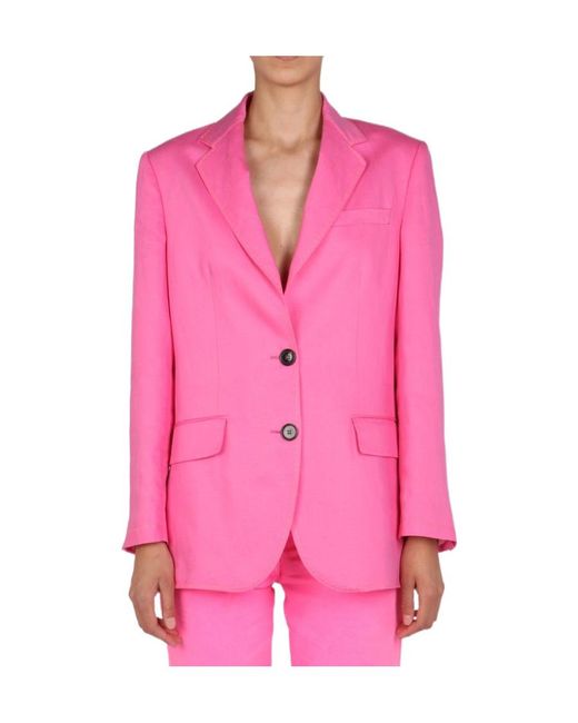 MSGM Pink Single Breasted Long Sleeved Blazer