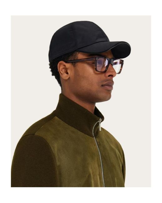 Ferragamo Black Ferragamo Gancini Buckle Baseball Cap for men