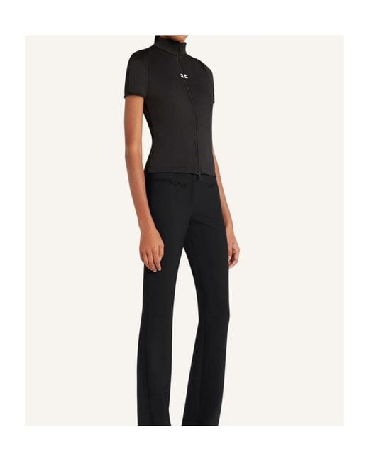 Courreges Black Courrèges Interlock Zipped Top