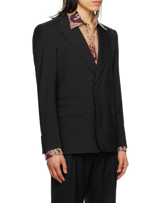 Dolce & Gabbana Black Single-Breasted Long-Sleeved Blazer for men