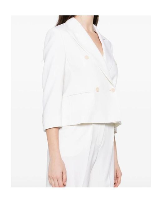 Max Mara White Wool Short Blazer