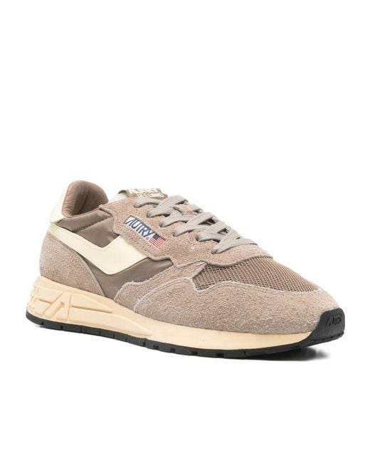 Autry Natural Reelwind Suede Panelled Sneakers for men