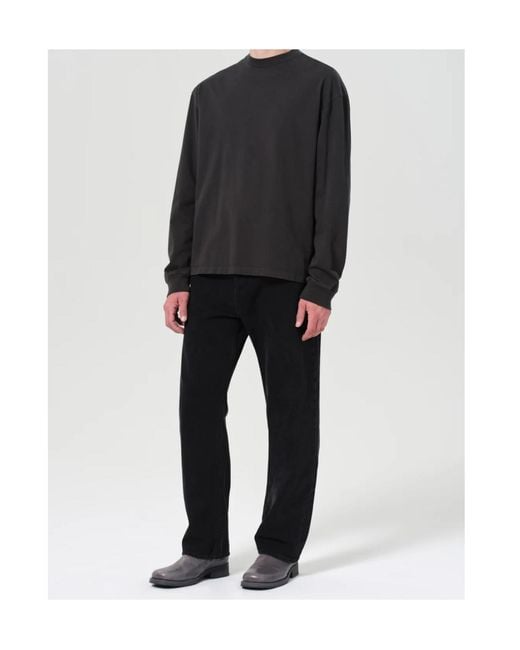 Agolde Black Crew Neck T-Shirt for men