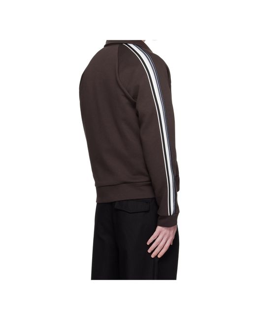 Lacoste Brown Logo Patch Zip-Up Sweatshirt for men