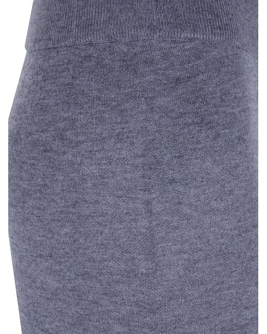 Seventy Blue Wool Blend Wide Leg Trousers
