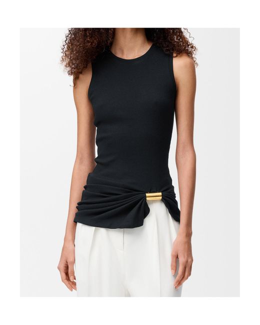Loewe Black Asymmetric Draped Tank Top