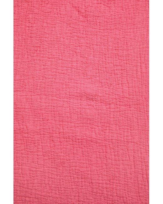 Acne Pink Logo Detailed Fringed Scarf for men