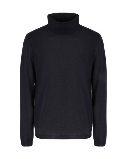 Giorgio Armani Blue Cashmere Turtleneck Sweater for men
