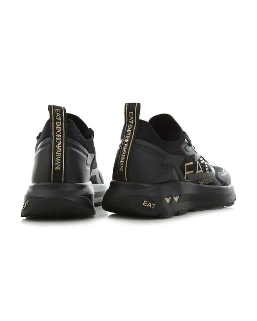Emporio Armani Black Alture Logo-Print Low-Top Sneakers for men