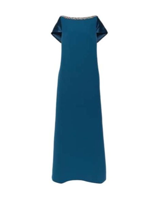 Safiyaa Blue Crystal-Embellished Crepe Dress