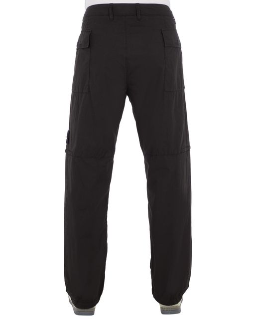Stone Island Black Straight-Leg Cotton Trousers for men