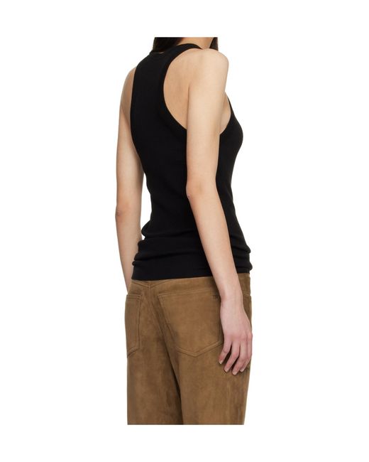 Tom Ford Black Wool Crew Neck Vest