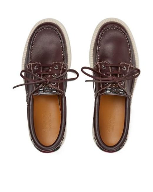 Gucci Brown Kaveh Boat Shoes for men