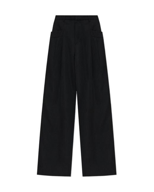 R13 Black Pleated Wool Trousers