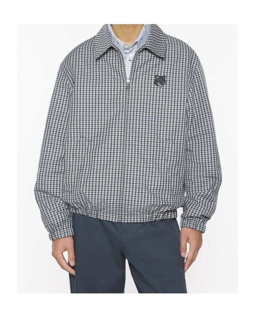 Maison Kitsuné Gray Maison Kitsuné Fox-Head Patch Zipped Jacket