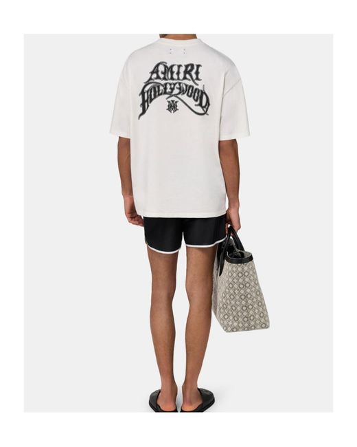 Amiri Blue Logo Trim Swim Shorts for men
