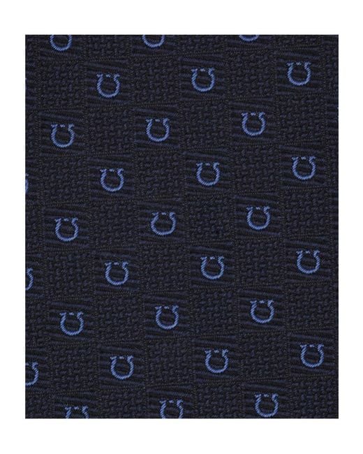 Ferragamo Blue Ferragamo Gancini Jacquard Tie for men