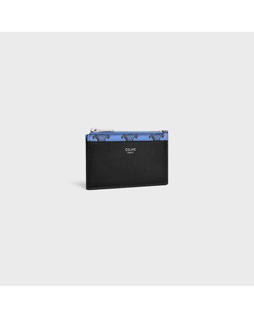 Céline Blue Zipped Card Holder for men