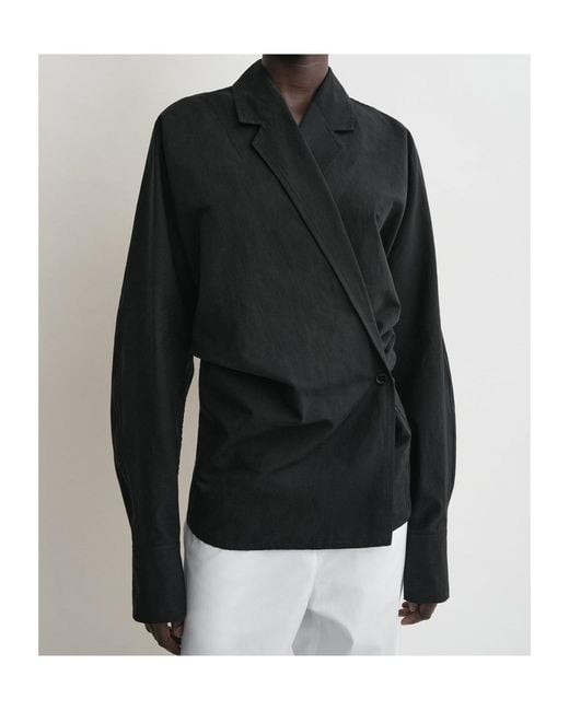 Totême  Black Wrap Blouse