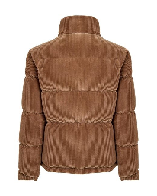 Moncler Brown Corduroy Quilted Down Jacket for men